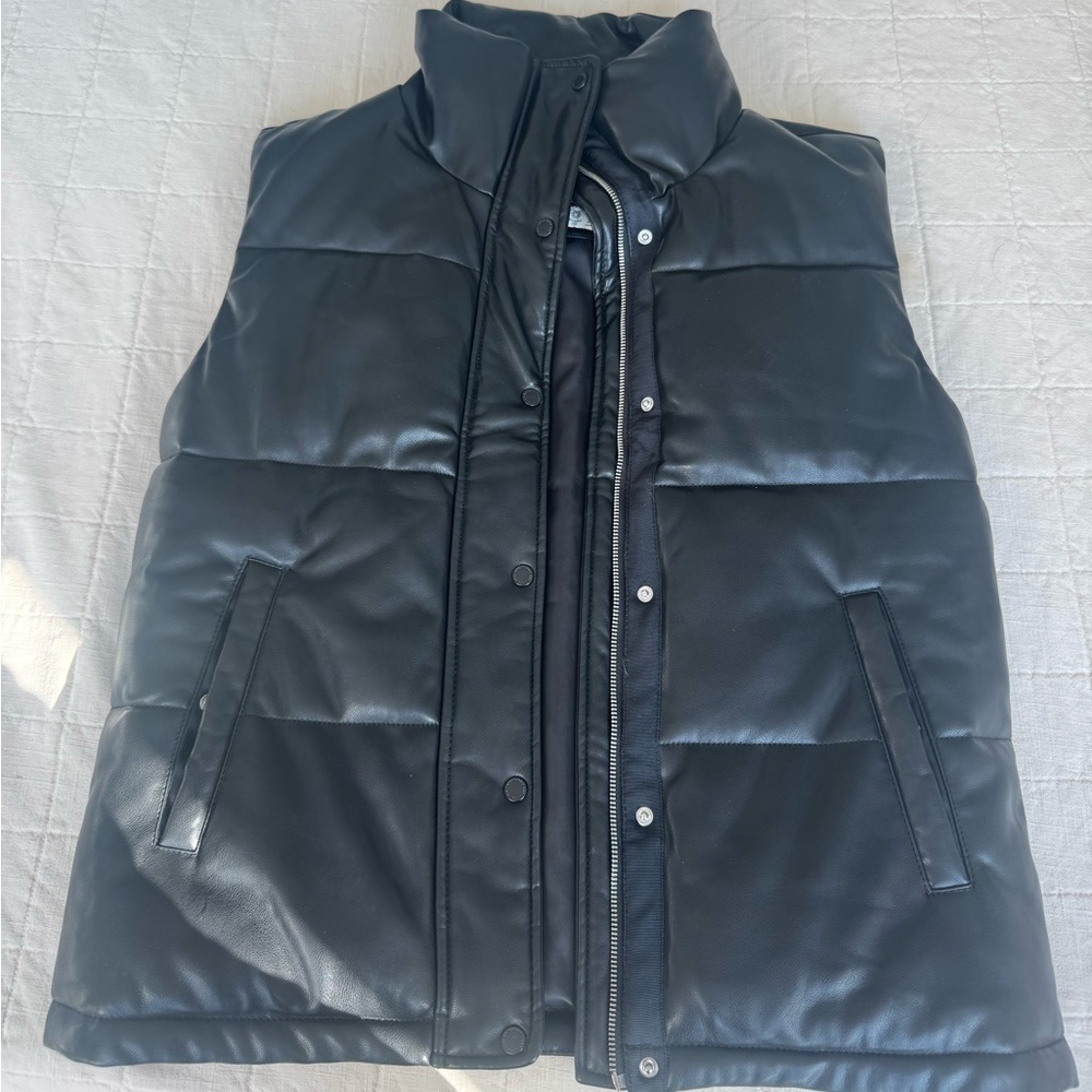 Abercrombie & Fitch Black Vegan Leather Vest